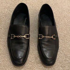 ZARA Black leather loafers